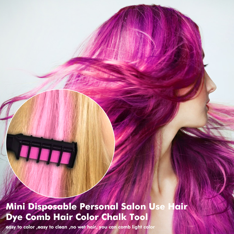 New Fashion Sexy 6 Colors Temporary Hair Chalk European Cosplay DIY Non-Toxic Washable Hair Color Comb for Party Makeup Tools