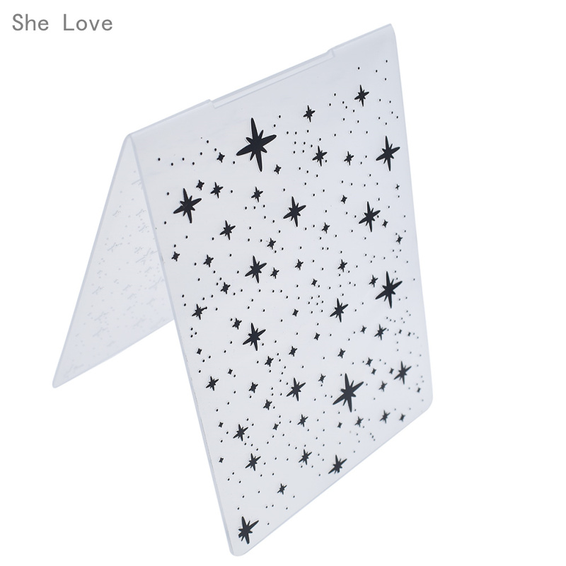 Chzimade Starry Plastic Embossing Folder Template for Scrapbook Photo Album Christmas Card Cutting Dies Template Decor