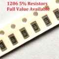 300pcs/lot SMD Chip Resistor 1206 13K/15K/16K/18K/20K/Ohm 5% Resistance 13/15/16/18/20/K Resistors Free Shipping