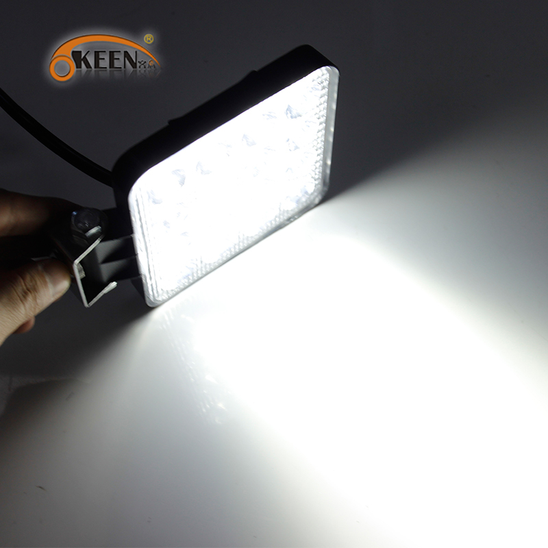 OKEEN 2pcs 48W 4.2 inch LED Work Light Spot Flood Driving Lamp for Car Truck Trailer SUV Off Road Boat 12V 24V Car Work Light