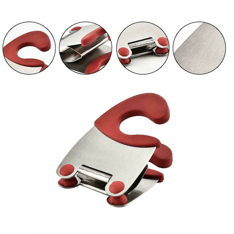 Stainless Steel Pot Clips Anti-scalding Spoon Rests Holder Kitchen Gadgets Rubber Rubber Clips