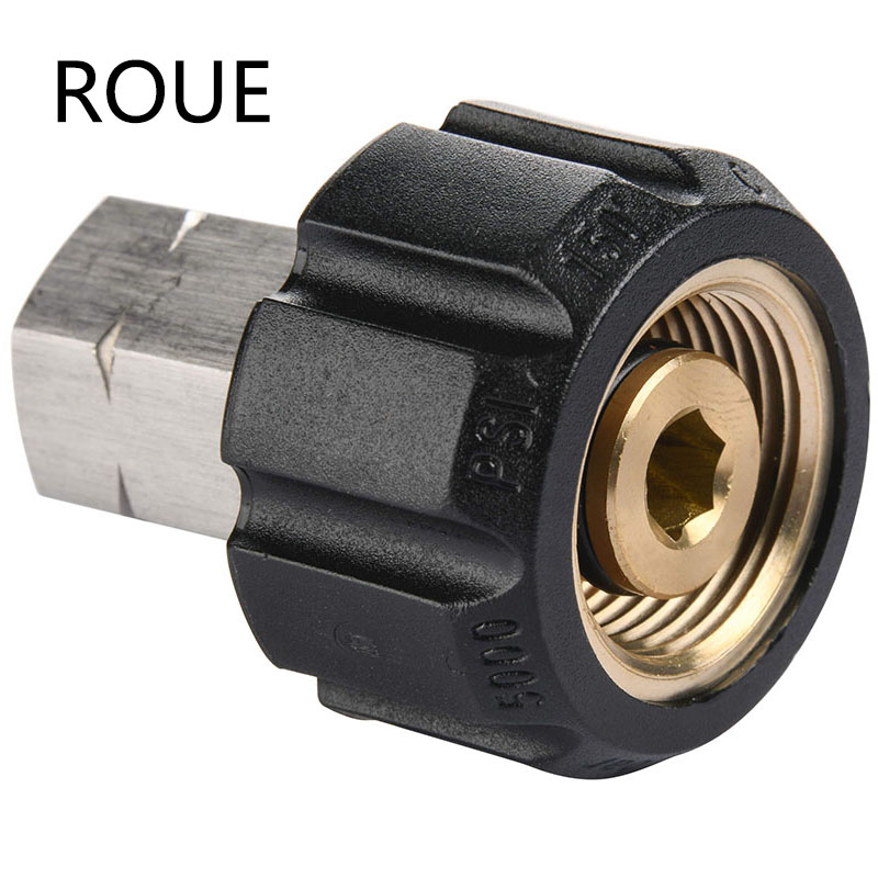 Tool Daily Pressure Washer Adapter, Female Metric M22 to 1/4 Inch Female NPT Fitting, 5000 PSI
