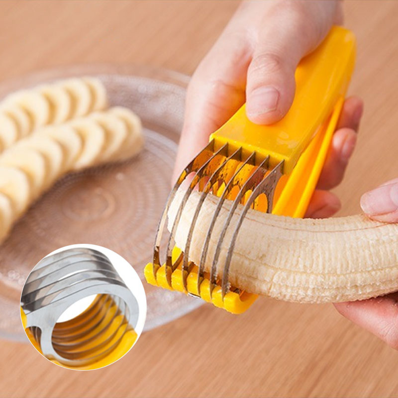 Kitchen Gadget Stainless Steel Banana Slicing Knife Kitchen Cutting Banana Fruit Vegetable Sausage Tool Blade