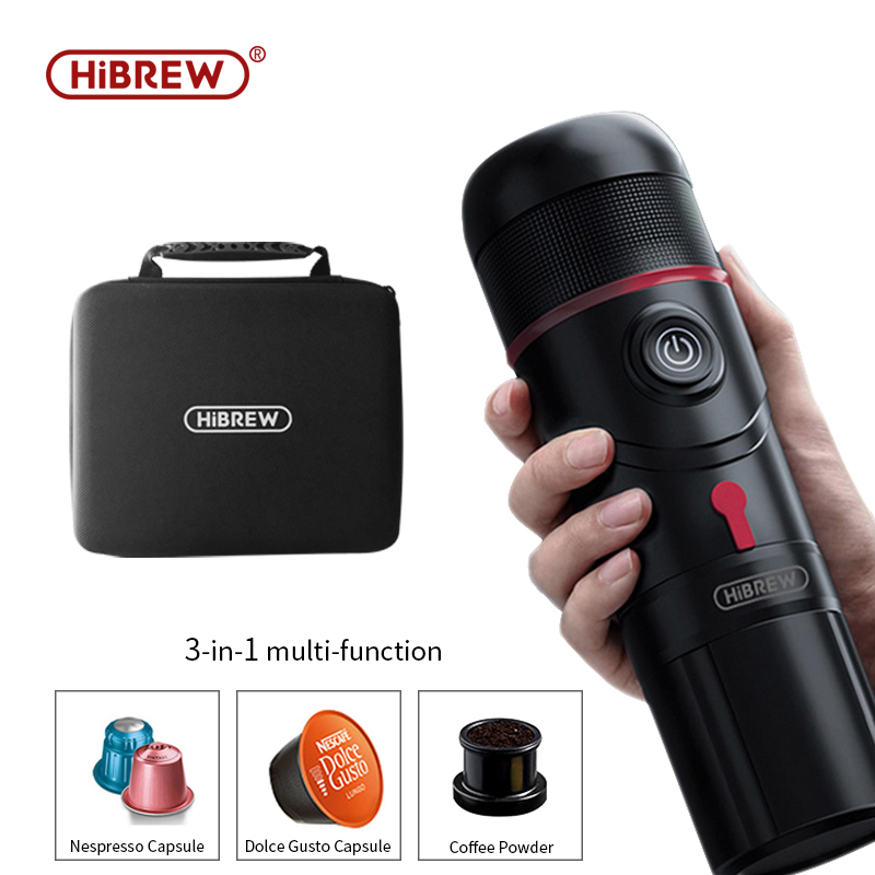 HiBREW Portable Coffee Machine for Car DC12V Expresso Maker Nespresso Dolcegusto Capsule espresso machine Coffee Powder H4