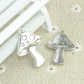 6 pcs Antique Silver Plated Zinc Alloy mushroom Charms Pendants for Jewelry Making DIY Handmade Craft 41*29*4 mm 1935I
