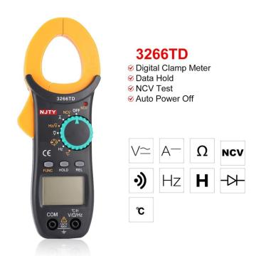 Mini Digital Clamp Meters AC/DC Current Voltage 3266TD series True RMS Auto Range VFC Capacitance Non Contact Multimeter