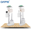 GAPPO Bath Hardware Sets white free standing bathroom toilet brush holders with paper holders toilet shelf bathroom accessories