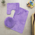 Microfiber Bathroom Rugs Set Shaggy Soft Bath Mat & U-Shaped Toilet Rug Non-Slip Machine Wash Dry Absorbent