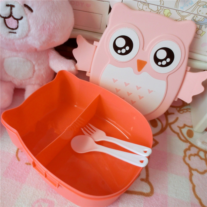 Lunch Box For Kids Cartoon Owl Japanese Bento Boxes Meal Lunchbox Storage Portable School Outdoor Thermos For Food Picnic Set