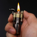 Vintage Metal Flame Kerosene Lighter Retro Oil Lighter Cigarette Lighter Keychain Smoking Accessories Gadgets for Men Technology