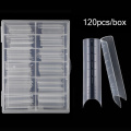 120pcs/box Clear Dual Extra long Nail Forms Nail System Quick Building Gel Mold Tips For Nail Extension Form UV Gel Mold Tips YT