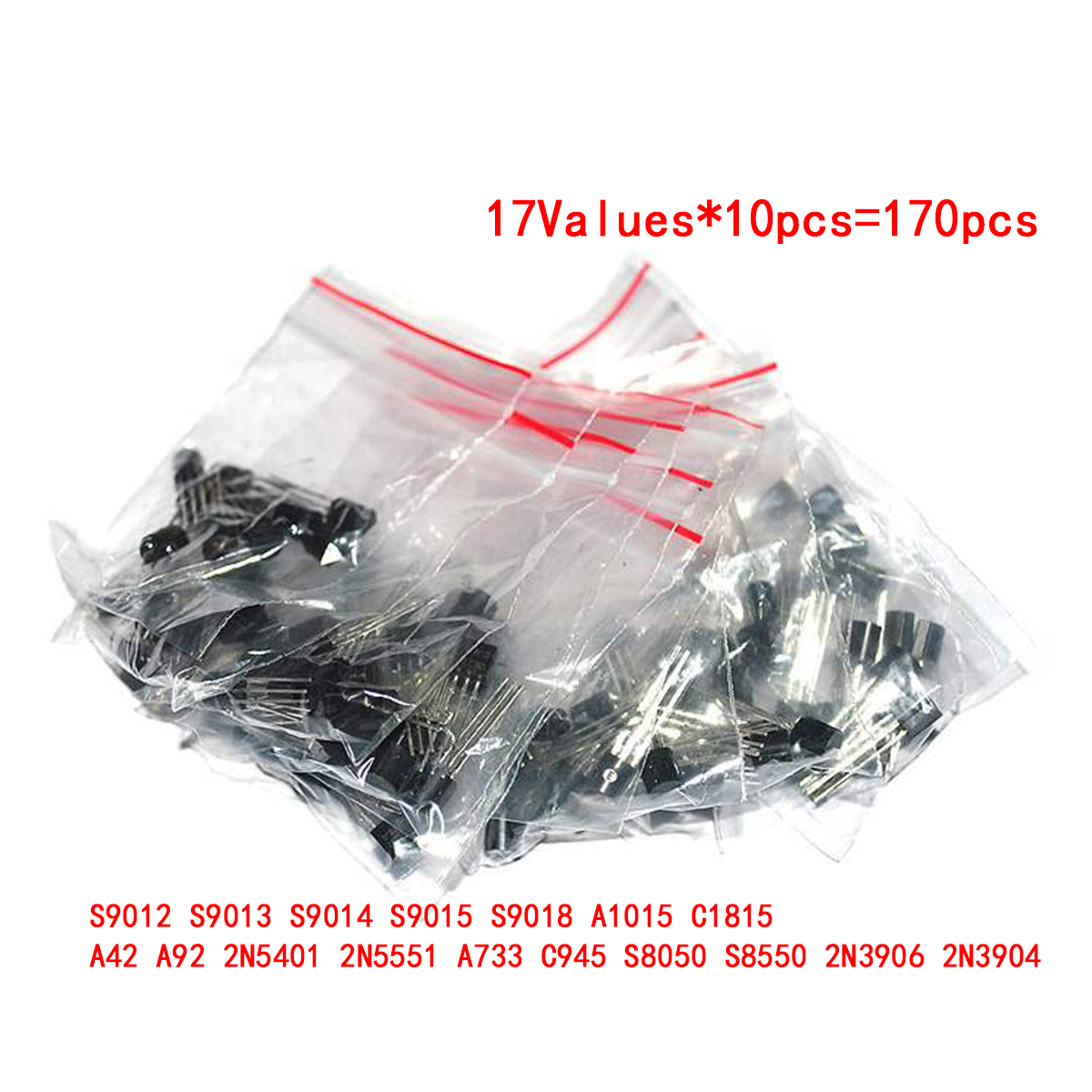 Transistor Assorted Kit S9012 S9013 S9014 S9015 S9018 A1015 C1815 A42 A92 2N5401 2N5551 A733 C945 S8050 S8550 2N3906 2N3904