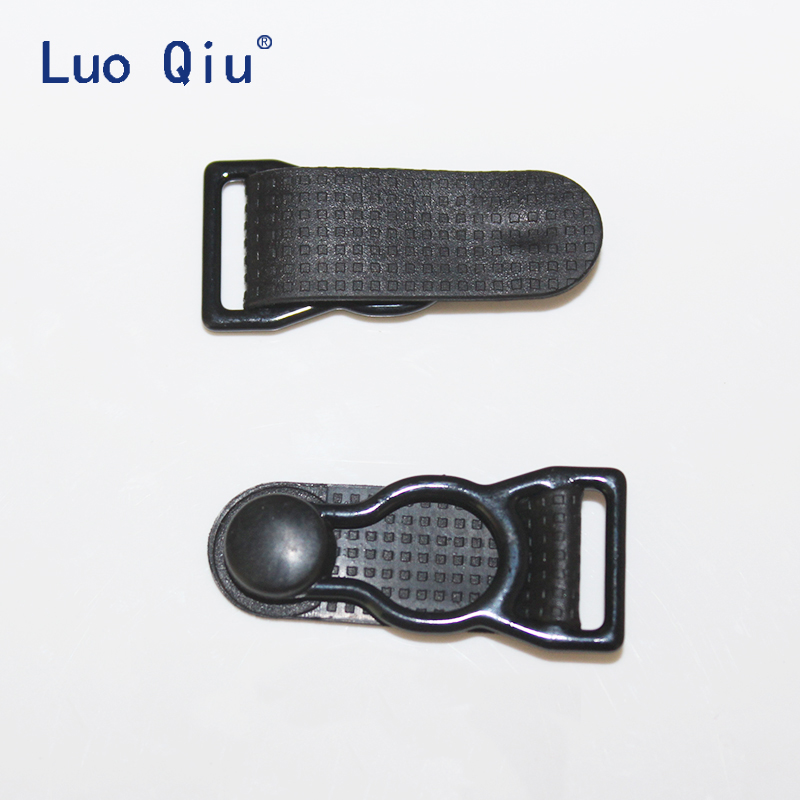 Luo Qiu suspender clips Black Metal+black PP 50 pcs/lot 1.2cm Garter clip Garment clips Clothing accessories Sewing Supplies
