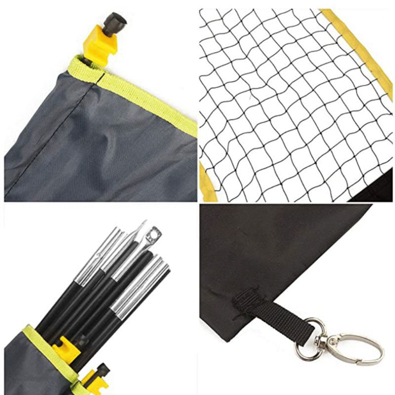Portable Badminton Net with Stand Carry Bag, Folding Volleyball Tennis Badminton Net – Easy Setup for for Outdoor/Indoor