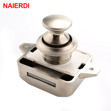 10PCS NAIERDI 26mm Camper Car Push Lock Diameter RV Caravan Boat Motor Home Cabinet Drawer Latch Button Locks Furniture Hardware