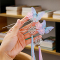 1 Pair Butterfly Long Tassel Step Shake Hairpin Hair Clip Wedding Hair Jewelry Headpieces for Women Chinese Hanfu Dress