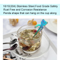 UPORS 2Pcs/set Panda Coffee Spoons 304 Stainless Steel Hanging Coffee Scoop Spoon Teaspoon Bear Moka Ice Cream Desert Tea Tools