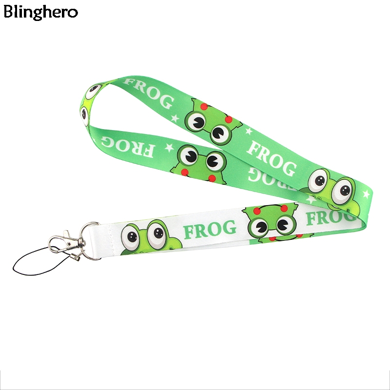 Blinghero Animal Lanyard Keys Phone Holder Cute Neck Strap With Keyring ID Card Holder Frog Lanyard Strap Phone Accessory BH0308