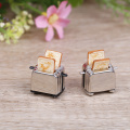 1/12 Cute Doll Houses Decoration Scale Mini Bread Machine Toaster With Toast Miniature Dollhouse Accessories