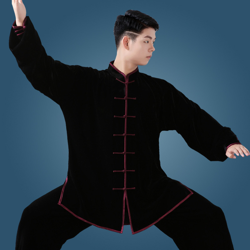 Women Red Color Mandarin Collar Martial Arts Tai Chi Suits Long Sleeve Tang Suit Taiji Clothes Kung Fu Uniform Wushu Shirt Pants