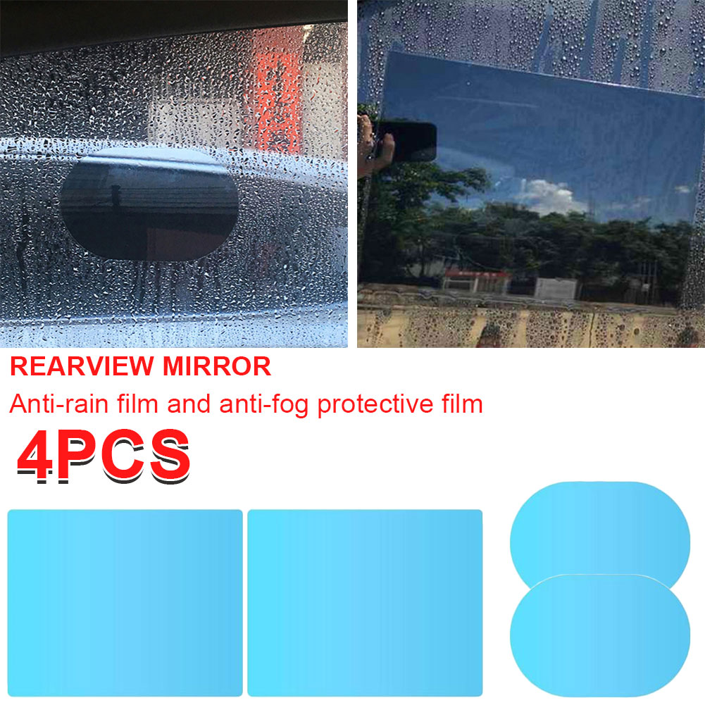 4pcs/set Car Mirrors Glass Anti-Fog Film PET Nano Coating Material Rain Snow Protection for Car Rear View Mirrors Side Windows