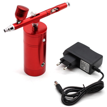 Dual Action Airbrush Kit Compressor Portable Air Brush Paint Spray Gun For Nail Art Desgin Tattoo Cake With EU Adapter