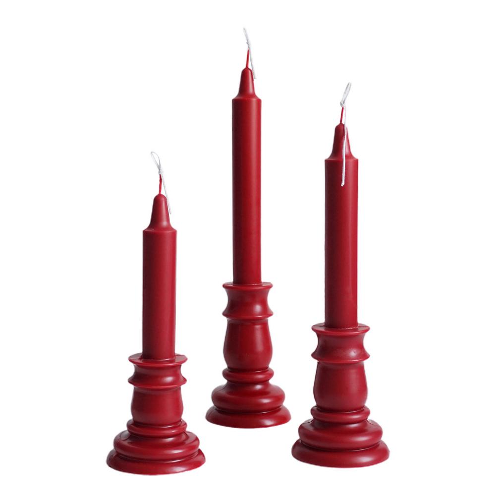 Retro Candle Holder Shape Candle Molds Unique European Style Candle Acrylic Plastic Wax Mold Decorative Candle Mold