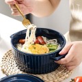 BORREY Ceramic Binaural Soup Pot Korean Style Soup Stock Pots Instant Noodle Porridge Pot Enamel Pot Fresh Bowl Kitchen Cookware