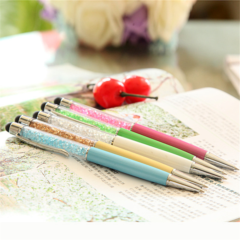 1pcs Colors Crystal Gel Pen Fashion Creative Stylus Wathet Touch BallPen for Writing Stationery Office & School Black refill