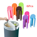 Basupply 6Pcs/lot Colorful Plastic Garbage Bag Clips Fixed Waste Bin Bag Rack Rubbish Holder Trash Can Clamp Kitchen Gadgets