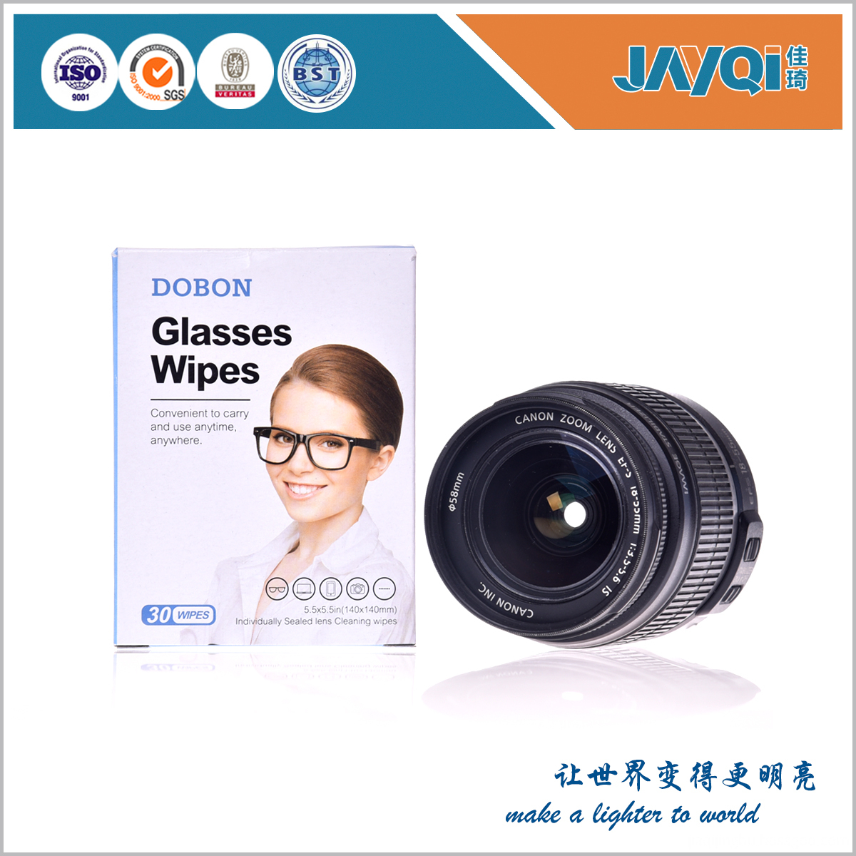 Pre-moistened Lens Wipes