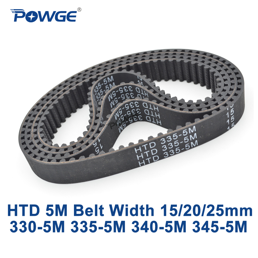 POWGE HTD 5M Timing belt C=330/335/340/345 width 15/20/25mm Teeth 66 67 68 69 HTD5M synchronous Belt 330-5M 335-5M 340-5M 345-5M