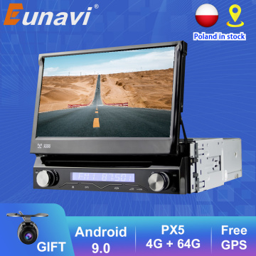 Eunavi Car DVD Multimedia Player 1Din Android 10 For Universal GPS Navigation Stereo Radio WIFI MP3 4G RAM 64G ROM Audio DTA7851