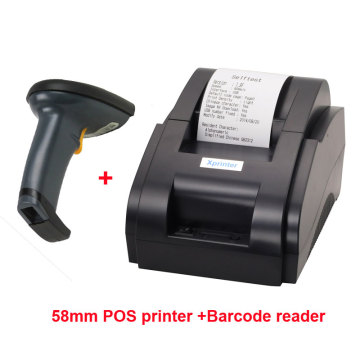 usb port Barcode scanner and usb port 58mm thermal printer thermal receipt printer pos printer