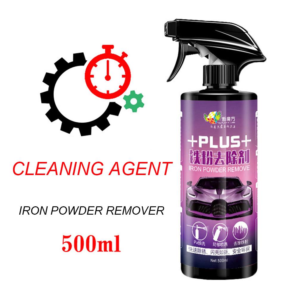 500ML Car Wheel Paint Surface Iron Powder Remover Body Decontamination with Towel Car Rim Care Cleaner Wheel Coating Agent