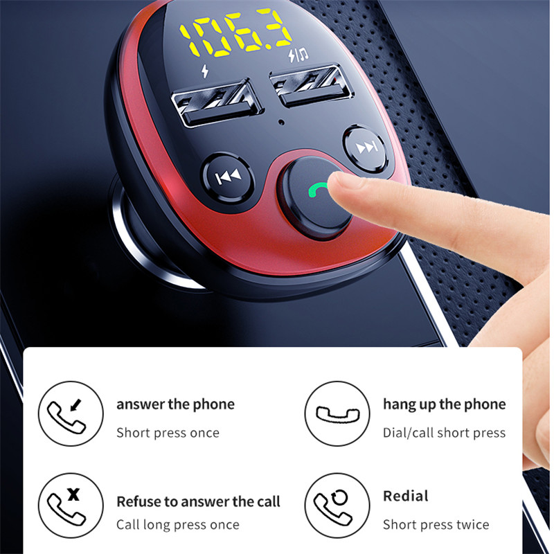 Radio FM Transmitter Bluetooth Car MP3 Player Handsfree Car Kit Dual USB Charger TF U Disk Music Player Car Accessories Gadgets