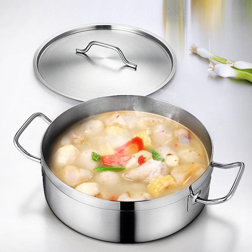Stainless Steel Handle Cooking Pot with Lid Dutch Oven Gas Stove Induction Soup Milk Cooking Pot Kitchen Pots ollas de cocina