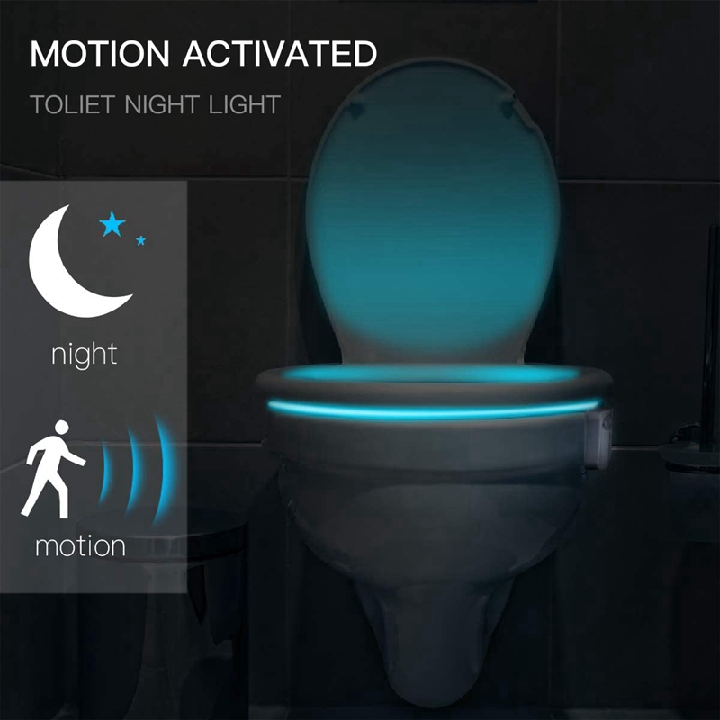 Smart PIR Motion Sensor Toilet Seat Night Light 8 Colors Waterproof Backlight For Toilet Bowl LED Luminaria Lamp WC Toilet Light