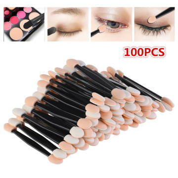 100pcs Double Eye Shadow Brush Disposable Sponge Makeup Brush Eye Shadow Applicator Cosmetic Tool