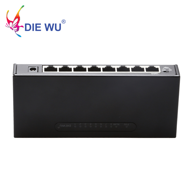 8 Port Gigabit Ethernet Network Switch 10/100/1000Mpbs HUB Desktop LAN Switcher Adapter Metal case