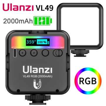 Ulanzi VL49 Mini RGB Video Light Lighting for Photography 2000mAh RGB LED Video Camera Light Vlog Fill Light Live