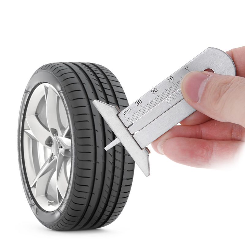 Stainless Steel Car Tyre Tread Depth Gauge 0-30mm Caliper Depth Measurement Tool