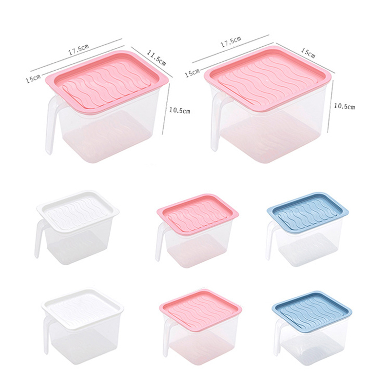 Kitchen Refrigerator Plastic Storage Box With Handle Food Containers Transparent Keeping Egg Fruit Freshness Fridge Basket Boxes