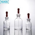 HUAOU 60mL Dropping Bottle Clear Glass with Ground in Pipette and Latex Rubber Nipple Laboratory Chemistry Equipment