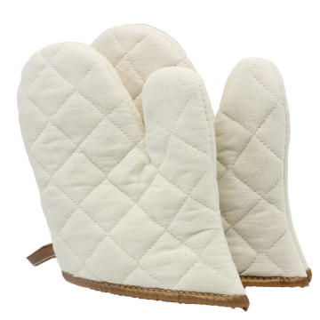 Oven Mitts 2pcs White Kitchen supplies Cotton thick microwave oven gloves High-temperature hot insulation gloves