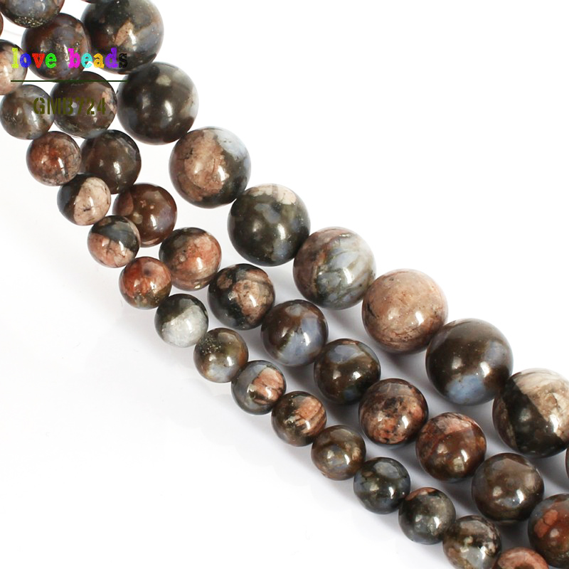Natural Stone Beads Brown Jaspers Round Loose Beads for Jewelry Making DIY Bracelets 15'' 6mm 8mm 10mm
