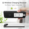 Micro USB Type C Universal Fast Wireless Charger adapter For Samsung huawei For iPhone For Android Qi Wireless Charging Receiver