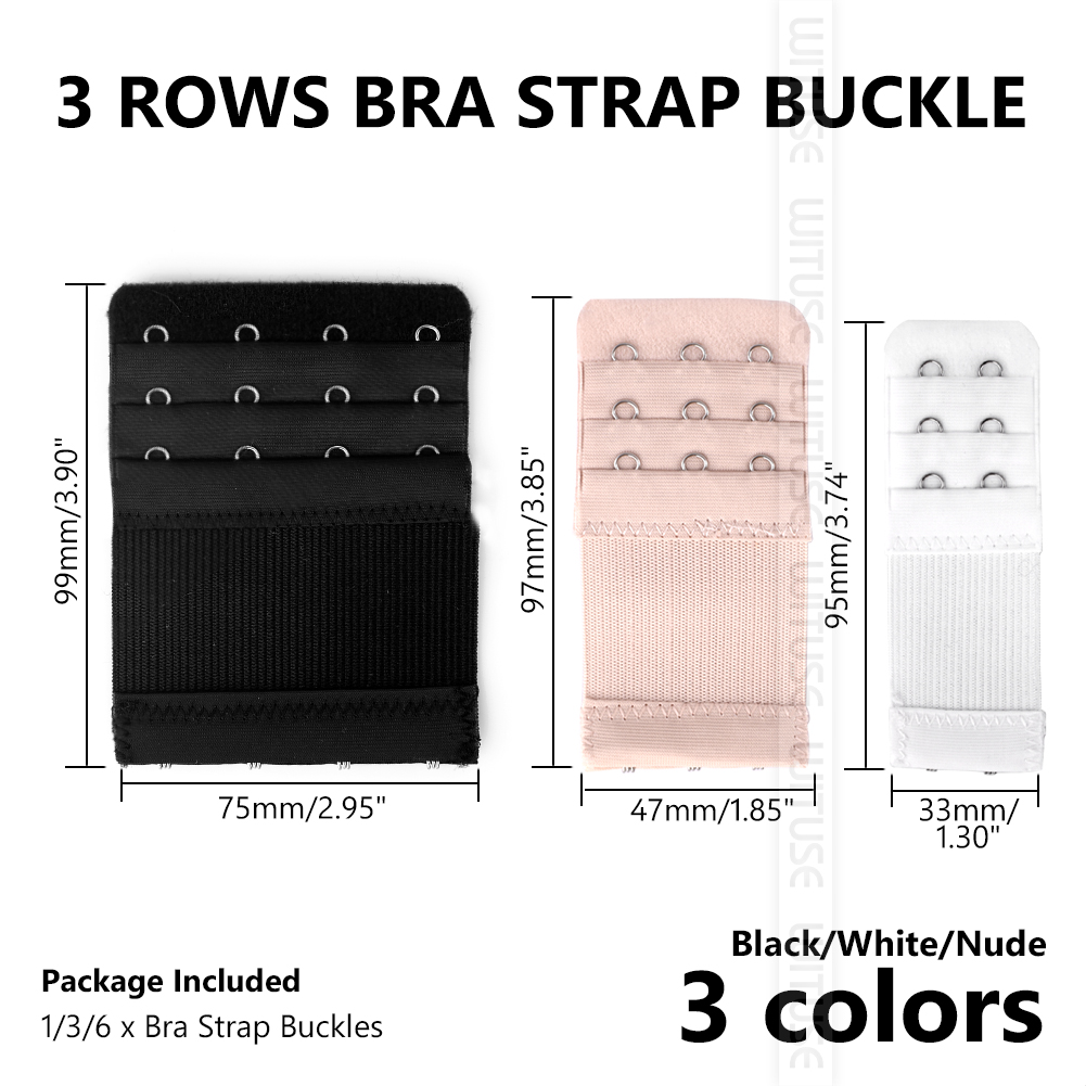 3 Rows Soft Bra Extender Strap Extension 3 Colors Women Intimate Belt Buckle Replacement Clasp Sewing Tool Intimates Accessories
