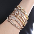 12 Styles Love Heart Bracelets Screw Bangles Women Stainless Steel Bracelet Bangle Inlay Rhinestone Jewelry Gift