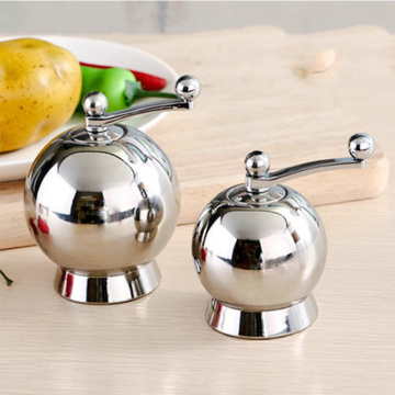 Stainless Steel Manual Spherical Salt Pepper Mill Grinder Portable Mill Seasoning Muller Kitchen Tools Spice Sauce Pepper Mill